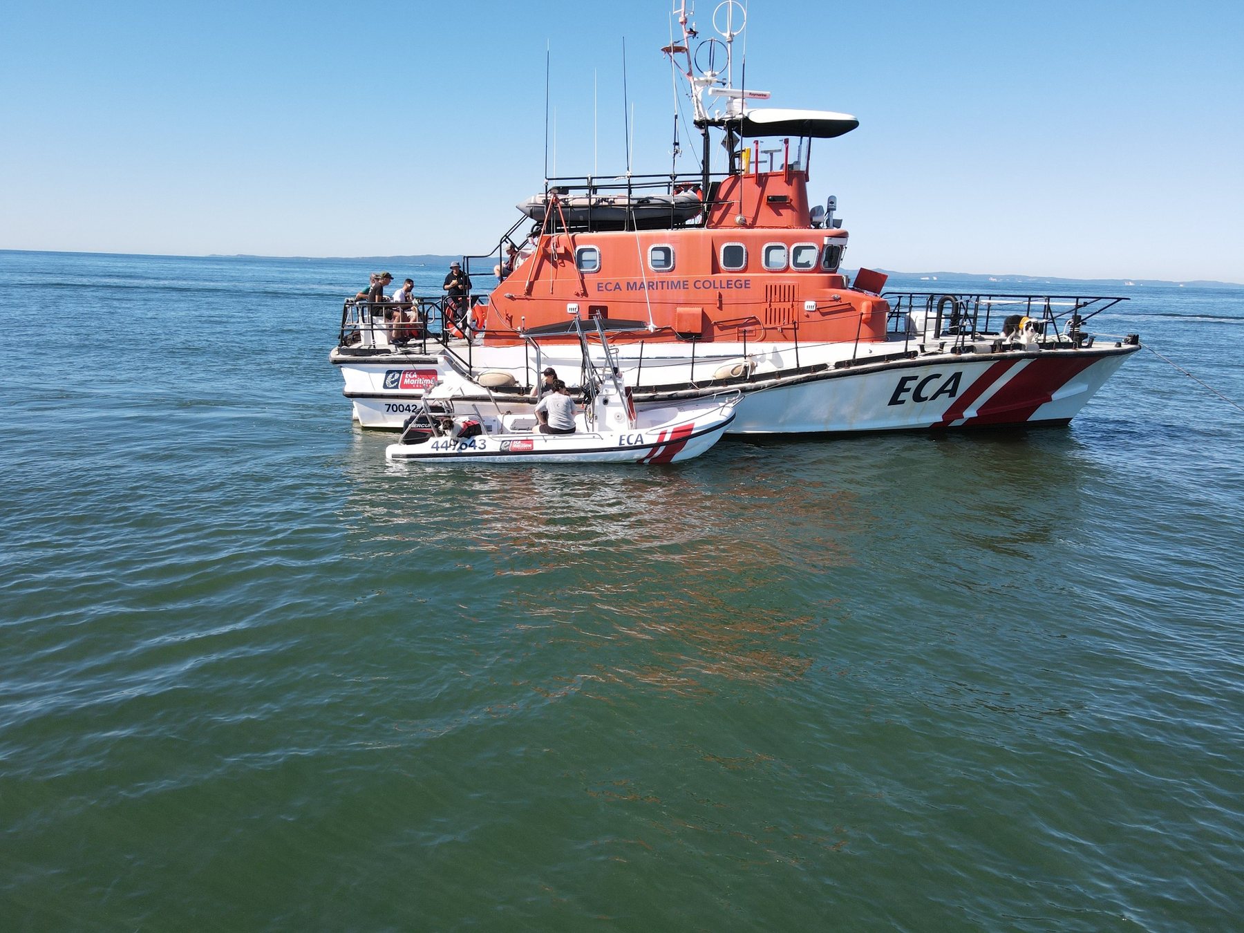 ECA Maritime College commercial training vessel operating on the water